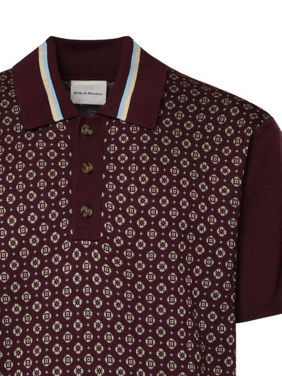 26SS 드롤드무슈 폴로 티셔츠 KPO205CO261 DRD Dark red - DROLE DE MONSIEUR