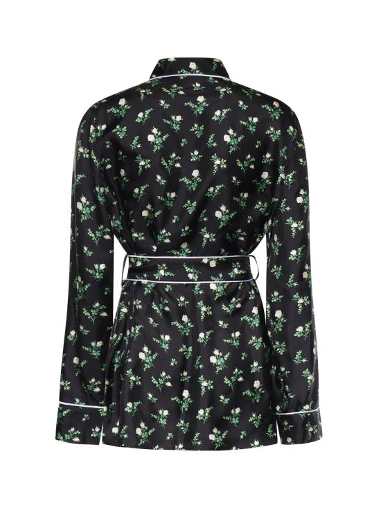 26SS 돌체앤가바나 로즈 앤 릴리 오브 더 베일리 프린트 트윌 셔츠 F5I89T IS13GHX6CB BLACK - DOLCE & GABBANA