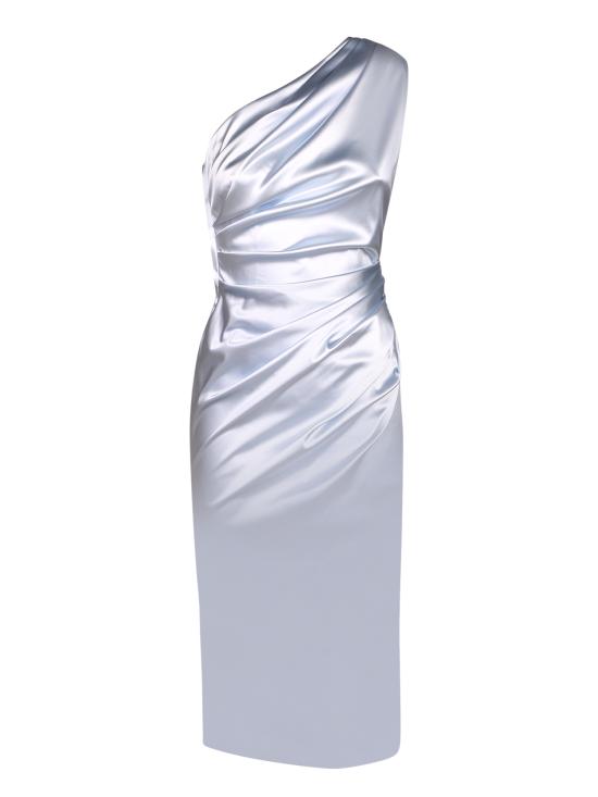 26SS 돌체앤가바나 스트레치 새틴 원 숄더 드레스 F617RT FURAD B3033 Metallic