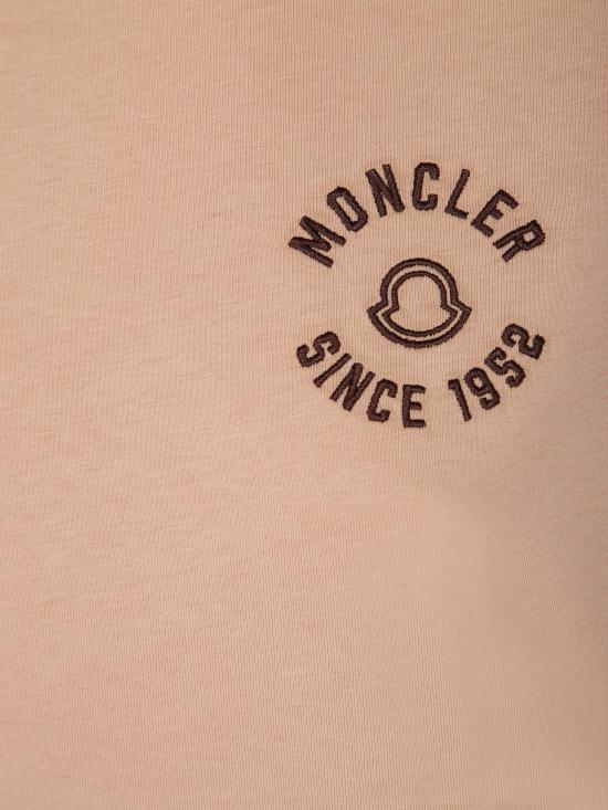 26SS 몽클레어 자수 로고 코튼 티셔츠 8C00030 89AUO 222 Beige - MONCLER
