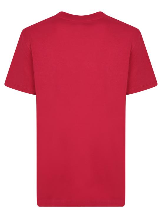 26SS 몽클레어 자수 토널 로고 코튼 티셔츠 8C00021 89AUO 438 Red - MONCLER