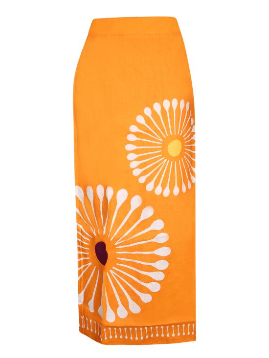 26SS 칼라 데 라 크루즈 롱 스커트 25C273 GIARDINONA Orange