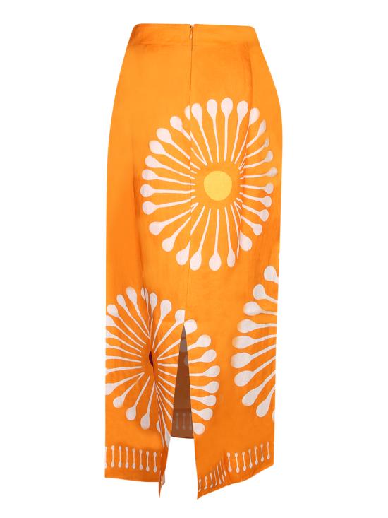 26SS 칼라 데 라 크루즈 롱 스커트 25C273 GIARDINONA Orange - CALA DE LA CRUZ