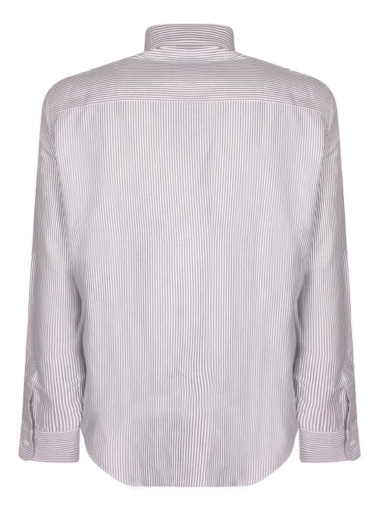 26SS 아미 스몰 하트 로고 스트라이프 코튼 옥스포드 버튼 다운 셔츠 HSH763 CO0087 039 Black - AMI