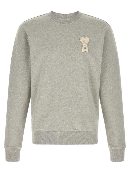 26SS 아미 빅 하트 로고 코튼 니트 스웨트셔츠 USW787730A161 Grey