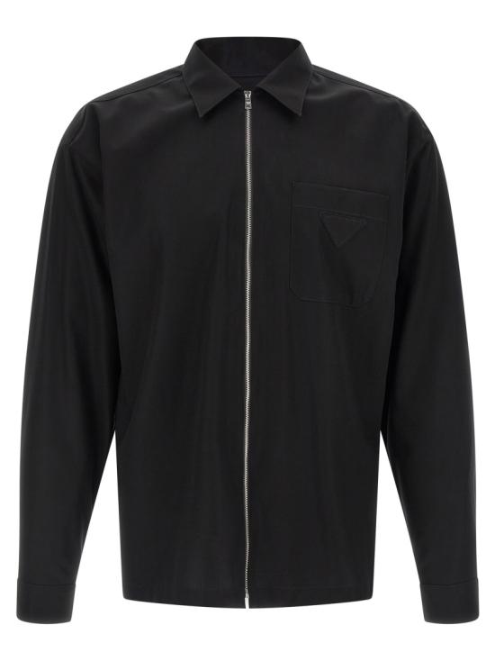 26SS 프라다 코튼 지퍼셔츠 SC855SOOO19AMF0002 Black