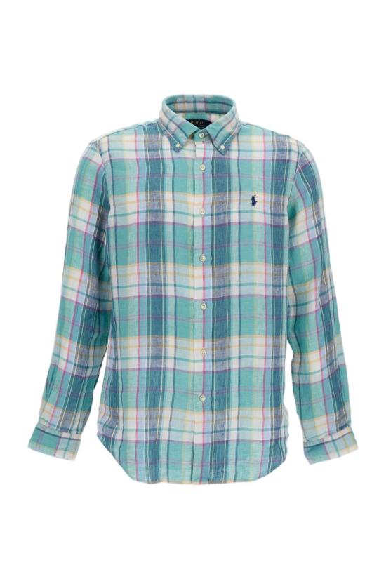 26SS 폴로 랄프로렌 긴팔 셔츠 710B16705001GREENBLUE Multicolor