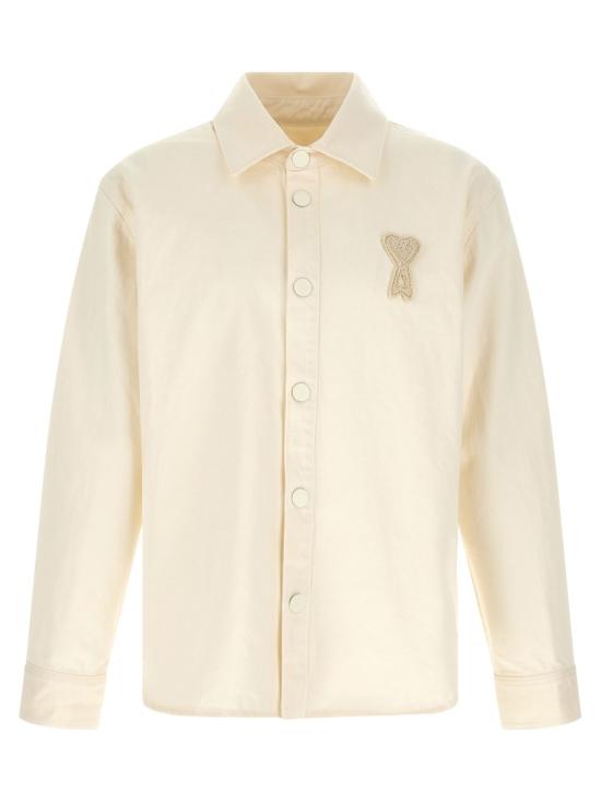 26SS 아미 톤온톤 로고 코튼 니트 오버셔츠 UJK897DE0126136 Neutrals