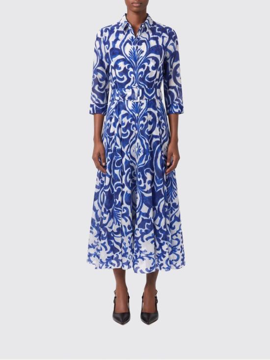 26SS 사만다 성 롱 원피스 ASTERDRESS WHITECOBALTBLU Blue