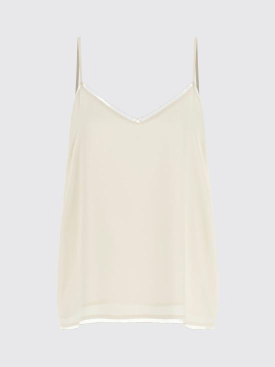 26SS 파비아나 필리피 크레프 드 신 란제리 탑 TPD276F281M152 0145 Butter - FABIANA FILIPPI