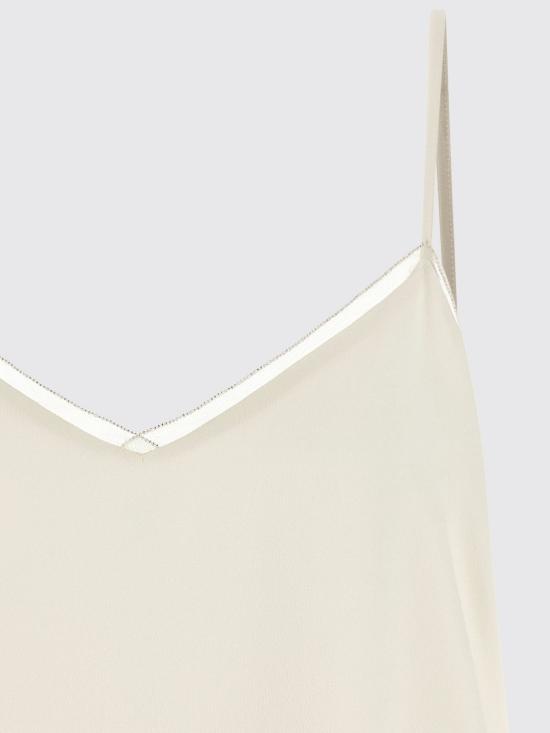 26SS 파비아나 필리피 크레프 드 신 란제리 탑 TPD276F281M152 0145 Butter - FABIANA FILIPPI