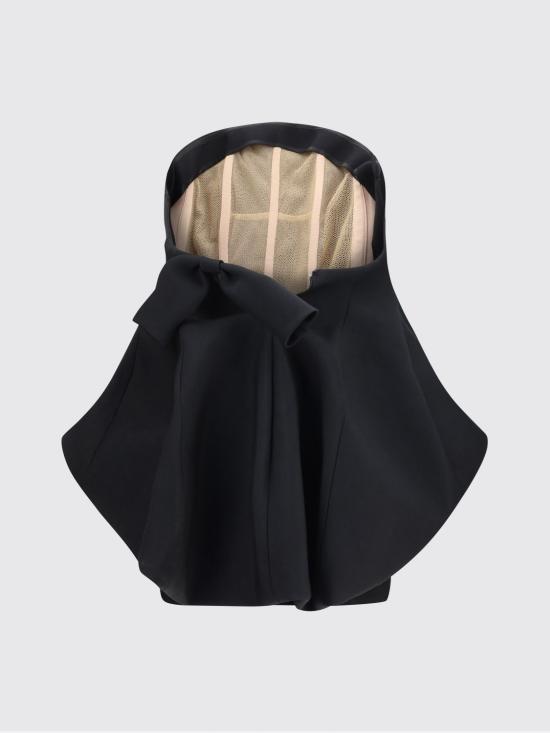 26SS 발렌시아가 롱 원피스 872115TUQ03 1000 Black - BALENCIAGA