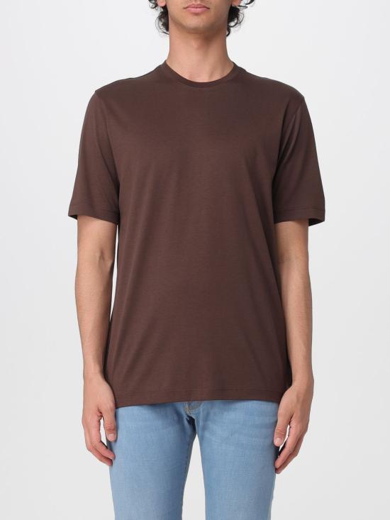 26SS 자노네 반팔 티셔츠 810324ZQ317 Z1495 Brown