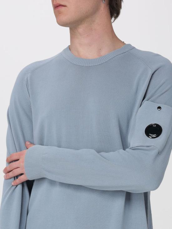 26SS 씨피 컴퍼니 코튼 크레이프 크루넥 렌즈 스웨터 20CMKN105A006323O 809 Sky Blue - C.P. COMPANY
