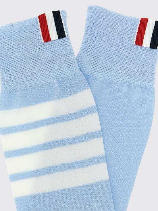 26SS 톰브라운 라이트웨이트 코튼 4바 미드카프 삭스 FAS020B01690 450 Blue 1 - THOM BROWNE