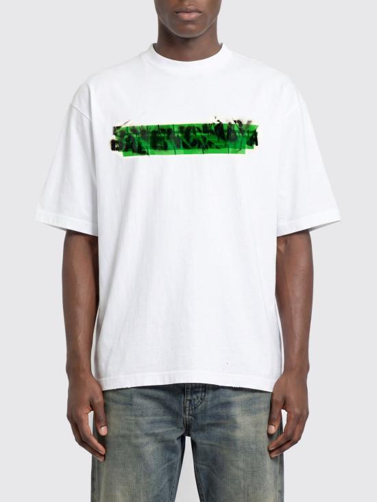 26SS 발렌시아가 반팔 티셔츠 764235TUVI6 9000 White