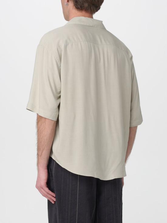 26SS 아미 숏슬리브 자수 아미 파리 박시 셔츠 HSH830VI0036 229 Beige - AMI