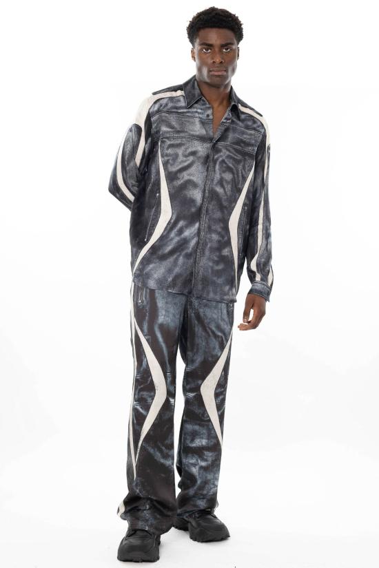 26SS 디젤 Biker-trompe l'oeil satin track 팬츠 A21039 0BMCZ 9XX - DIESEL