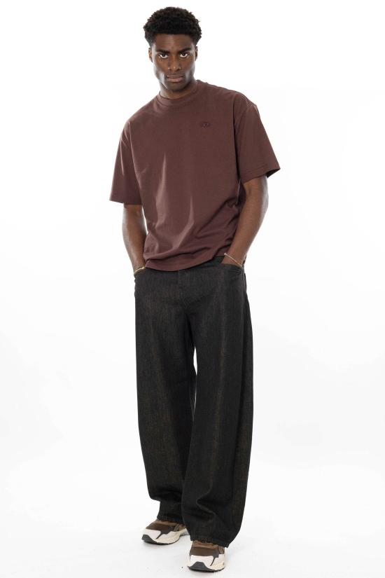 26SS 디젤 맥시 오발 D 자수 티셔츠 A11302 0HGAM SS26 61J Brown - DIESEL