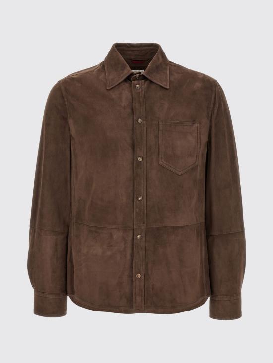 26SS 브루넬로 쿠치넬리 스웨이드 오버셔츠 MPCFN2039 C8552 Brown - BRUNELLO CUCINELLI