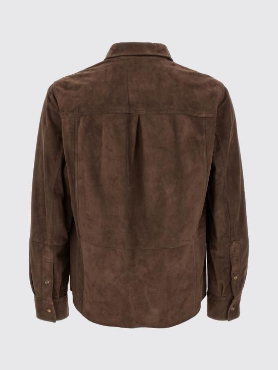 26SS 브루넬로 쿠치넬리 스웨이드 오버셔츠 MPCFN2039 C8552 Brown - BRUNELLO CUCINELLI