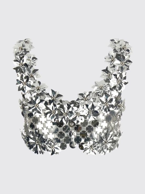 26SS 파코라반 민소매 티셔츠 26EITO243PS0129 040 Silver - PACO RABANNE