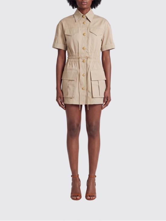 26SS 발망 롱 원피스 GF0R7480CG65 0TF Beige