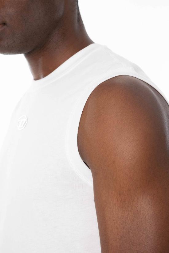 26SS 디젤 심리스 메탈릭 Oval D 코튼 탑 A21743 0JMBB 141 White - DIESEL