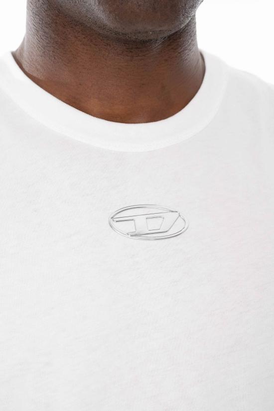 26SS 디젤 심리스 메탈릭 Oval D 코튼 탑 A21743 0JMBB 141 White - DIESEL