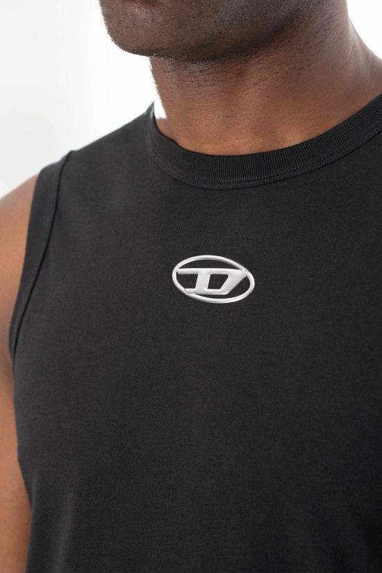 26SS 디젤 심리스 메탈릭 Oval D 코튼 탑 A21743 0JMBB 900 - DIESEL