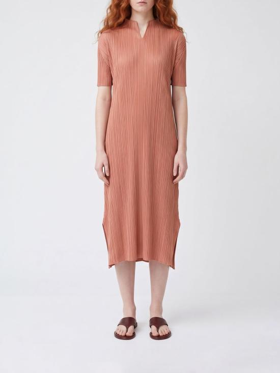 26SS 플리츠플리즈 롱 원피스 PP66JH136 44 Brown