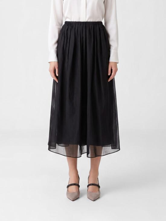 26SS 브루넬로 쿠치넬리 롱 스커트 M0F91G3967 C099 Black