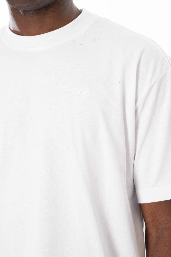 26SS 디젤 맥시 오발 D 자수 티셔츠 A11302 0HGAM SS26 100 White - DIESEL