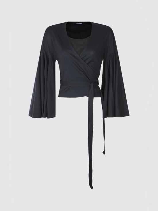 26SS 자크뮈스 긴팔 티셔츠 26ETOW00905AJ00254 990 Black - JACQUEMUS