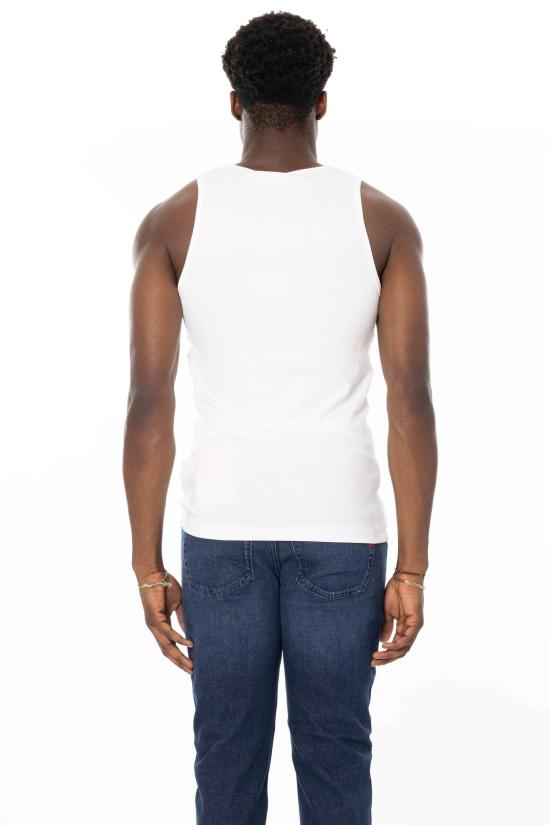 26SS 디젤 로고 코튼 탱크 탑 A217420JMBA 141 White - DIESEL