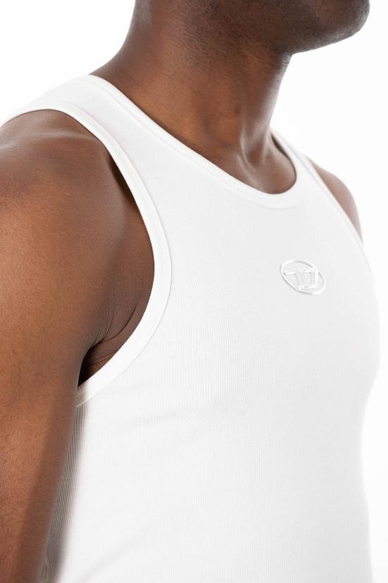 26SS 디젤 로고 코튼 탱크 탑 A217420JMBA 141 White - DIESEL