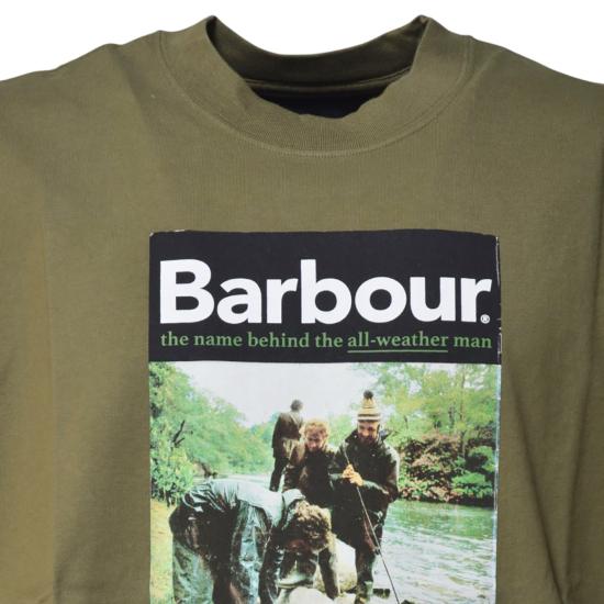 26SS 바버 반팔 티셔츠 MTS1407MTS OL54 Verde - BARBOUR