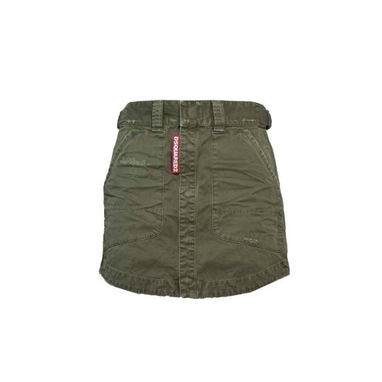 26SS 디스퀘어드2 미디 스커트 S75MA0954S78205 695 Verde militare - DSQUARED2