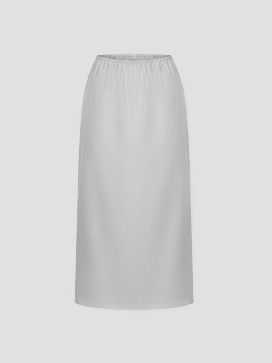 26SS 리에르 롱 스커트 UWR3PPL LGY POP LIGHT GREY POPELINE