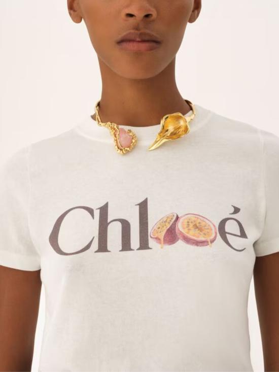 26SS 끌로에 반팔 티셔츠 CH26SJH08197 101 Bianco - CHLOE