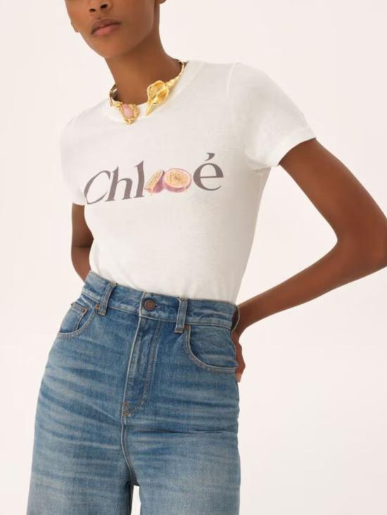 26SS 끌로에 반팔 티셔츠 CH26SJH08197 101 Bianco - CHLOE