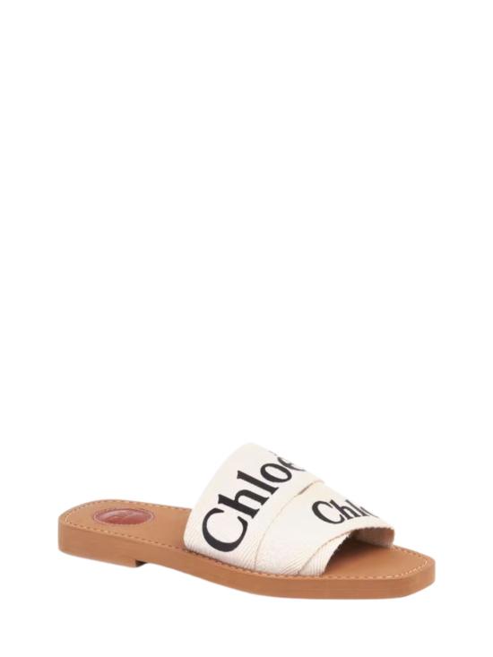 26SS 끌로에 우디 플랫 뮬 CHC22U188Z3 101 White - CHLOE