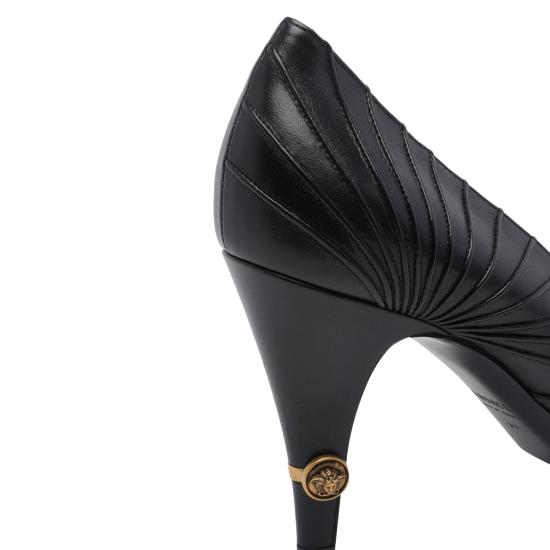 26SS 베르사체 힐/펌프스 1023837 1A176231B55J Black gold - VERSACE