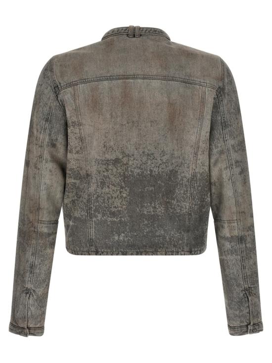 26SS 디젤 드-불마르-Fsi 코튼 헴프 새틴 데님 재킷 A2349309P2402 Grey - DIESEL
