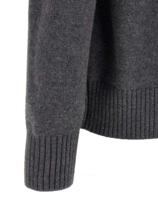 26SS 아미 하트 로고 인타르시아 V넥 가디건 UKC367018084 Grey - AMI