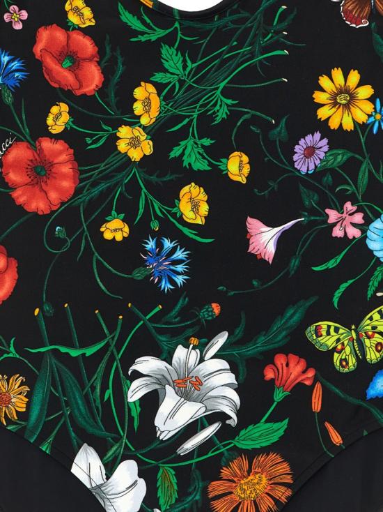 26SS 구찌 플로라 프린트 스파클링 저지 스윔수트 865289XHALP1066 Black - GUCCI