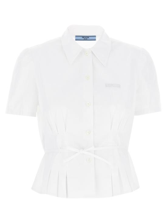 25SS 프라다 탑 P499HSOOO1XV2F0009 White