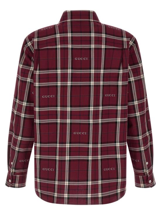 26SS 구찌 타르탄 코튼 자카드 셔츠 852895ZAUAC6013 Black - GUCCI