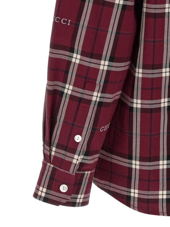 26SS 구찌 타르탄 코튼 자카드 셔츠 852895ZAUAC6013 Black - GUCCI