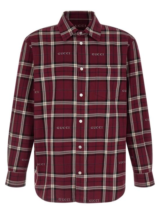 26SS 구찌 타르탄 코튼 자카드 셔츠 852895ZAUAC6013 Black